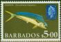 Rare Postage Stamp from Barbados 1969 $5 Dolphin Fish SG355a V.F MNH