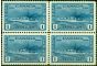 Collectible Postage Stamp from Canada 1942 $1 Blue SG388 Very Fine MNH Block of 4