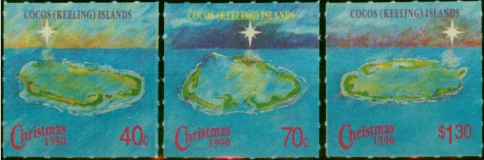 Old Postage Stamp Cocos (Keeling) Islands 1990 Christmas Set of 3 SG231-233 V.F MNH