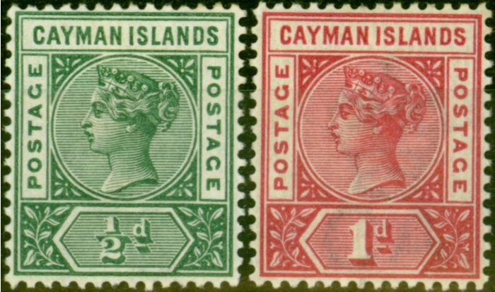 Valuable Postage Stamp from Cayman Islands 1900 Set of 2 SG1-2 Fine Lightly Mtd Mint Stamps