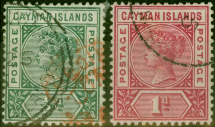 Collectible Postage Stamp Cayman Islands 1900 Set of 2 SG1-2 Fine Used