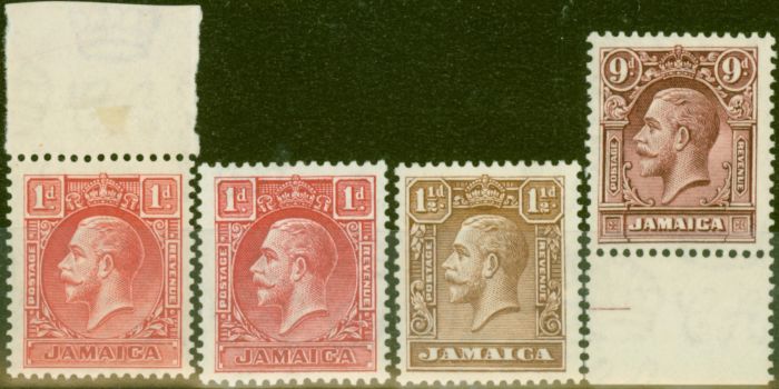 Old Postage Stamp from Jamaica 1929-32 set of 4 SG108-110 Both 1d V.F Lightly Mtd Mint