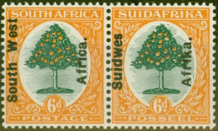 Collectible Postage Stamp from S.W.A 1926 6d Green & Orange SG43 Fine Lightly Mtd Mint (2)