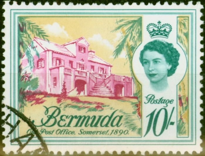 Rare Postage Stamp Bermuda 1962 10s Old Post Office SG178 V.F.U