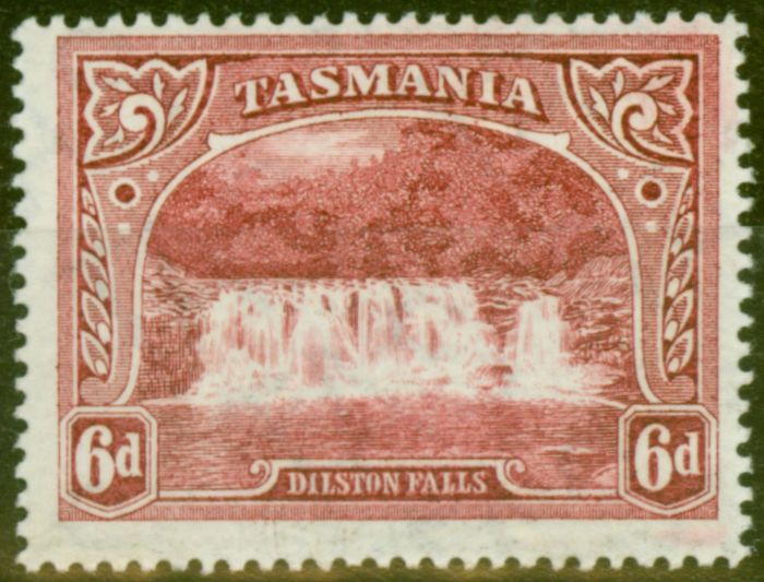 Rare Postage Stamp from Tasmania 1900 6d Lake SG236 Fine & Fresh Lightly Mtd Mint