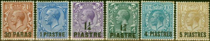 Collectible Postage Stamp British Levant 1913-14 Set of 6 SG35-40 Fine LMM