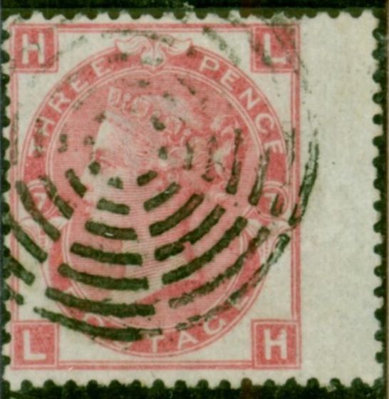 Valuable Postage Stamp from GB 1871 3d Rose SG103 Pl. 7 V.F.U Concentric Circles