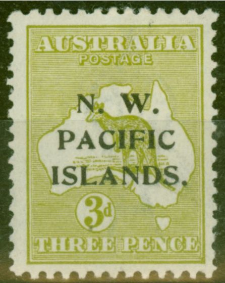 Rare Postage Stamp from New Guinea 1919 3d Greenish Olive SG109 Fine & Fresh Lightly Mtd Mint