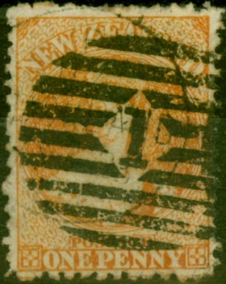 Valuable Postage Stamp New Zealand 1866 1d Pale Orange-Vermilion SG111 Good Used