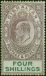 Gibraltar 1903 4s Dull Purple & Green SG53 Fine LMM  King Edward VII (1902-1910) Old Stamps