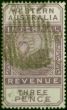 Western Australia 1893 3d Dull Purple SGF13 Fine Used . Queen Victoria (1840-1901) Used Stamps
