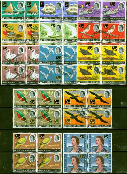 Valuable Postage Stamp from Pitcairn Islands 1967 Decimal set of 13 SG69-81 in Superb Used Blocks of 4