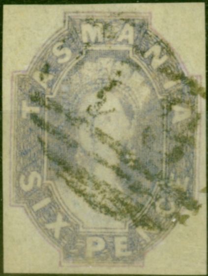 Valuable Postage Stamp Tasmania 1867 6d Reddish Mauve SG49 V.F.U