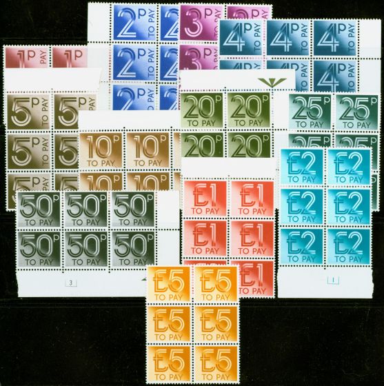 Rare Postage Stamp from GB 1982 P.Due set of 12 SGD90-D101 Superb MNH Blocks of 6