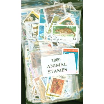 1000 All World, All different Used Animal Thematics Stamps