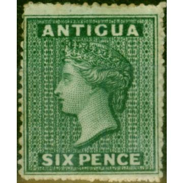 Antigua 1862 6d Blue-Green SG1 Fine & Fresh MM Nice Example 