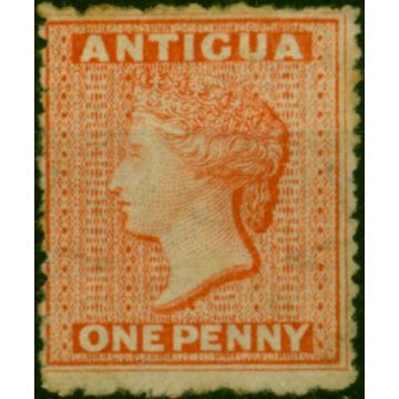 Antigua 1863 1d Vermilion SG7b Wmk Sideways Fine Unused 