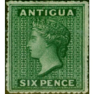 Antigua 1863 6d Dark Green SG9 Fine & Fresh Unused Scarce 