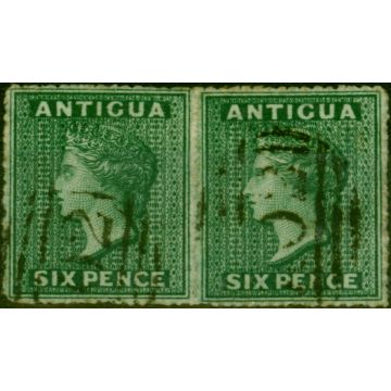 Antigua 1863 6d Dark Green SG9 V.F.U Pair 