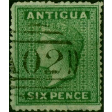 Antigua 1863 6d Green SG8a 'Wmk Upright' Fine Used (2)
