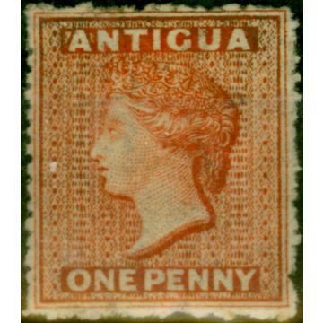 Antigua 1867 1d Vermilion SG7b Wmk Sideways Fine & Fresh MM 