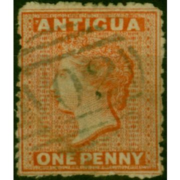 Antigua 1867 1d Vermilion SG7b Wmk Sideways Good Used 