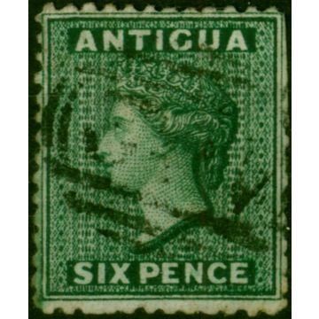 Antigua 1872  6d Blue-Green SG15x Wmk Reversed Good Used 