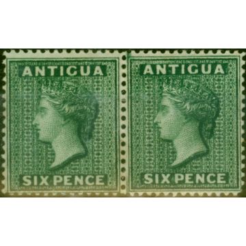Antigua 1884 6d Deep Green SG29 Fine & Fresh LMM Pair 