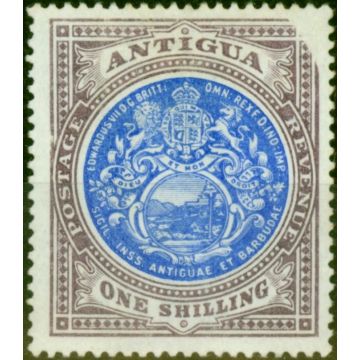 Antigua 1903 1s Blue & Dull Purple SG37var Design Missing Top Right Corner