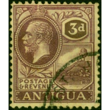 Antigua 1925 3d Purple-Pale Yellow SG74 Fine Used 