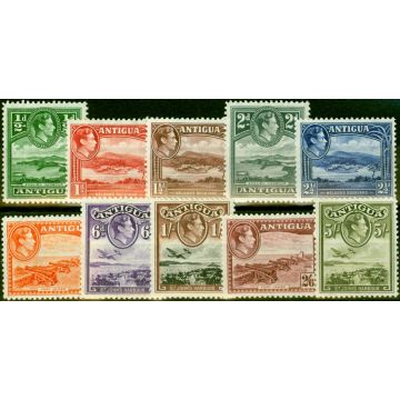 Antigua 1938 Set of 10 to 5s SG98-107 Fine & Fresh Mtd Mint 