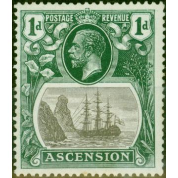 Ascension 1924 1d Grey-Black & Deep Blue-Green SG11b 'Torn Flag' Fine & Fresh LMM