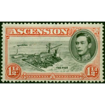Ascension 1938 1 1/2d Black & Vermilion SG40 Fine LMM 