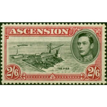Ascension 1938 2s6d Black & Deep Carmine SG45 Fine MNH 