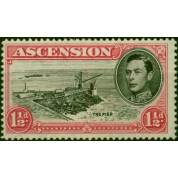 Ascension 1949 1 1/2d Black & Vermilion SG40ea 'Davit Flaw' Fine & Fresh LMM 