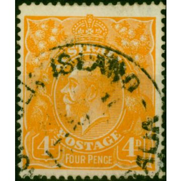 Australia 1915 4d Yellow-Orange SG22a 'Norfolk Island Cancel' Fine Used