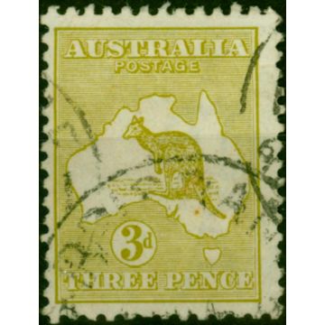 Australia 1917 3d Yellow-Olive SG37d Die II Good Used 