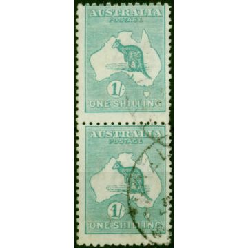 Australia 1920 1s Blue-Green SG40b Die IIb Fine Used Vert Pair 