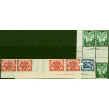Australia 1946 Victory Set of 4 SG213-215 Fine MNH Imprint Strips of 4  & Block of 4 