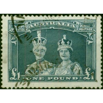 Australia 1949 £1 Bluish Slate SG178a Thin Paper Fine Used 
