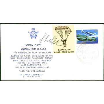 Australia 1996 Edinburg R.A.A.F Parachute Mail Signed Greg White