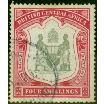 B.C.A Nyasaland 1897 4s Black & Carmine SG50 Fine Used