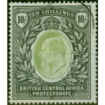 B.C.A Nyasaland 1903 10s Grey-Green & Black SG65 Fine Used (2)