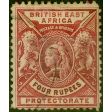 B.E.A. KUT 1896 4R Carmine-Lake SG78 Fine Used Stamp
