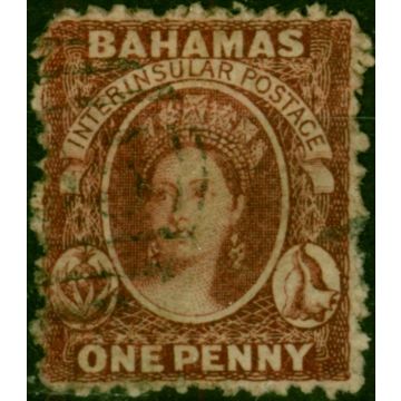 Bahamas 1862 1d Brown-Lake SG17 Fine Used 