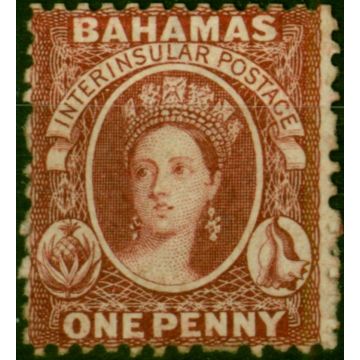 Bahamas 1863 1d Brown-Lake SG20 Fine MM 