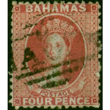 Bahamas 1863 4d Bright Rose SG26x 'Wmk Reversed' Fine Used 