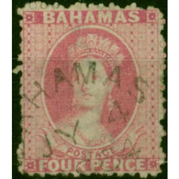 Bahamas 1863 4d Dull Rose SG27 V.F.U CDS 