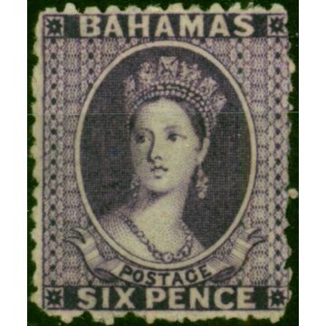 Bahamas 1863 6d Deep Violet SG31x Wmk Reversed Fine & Fresh MM 
