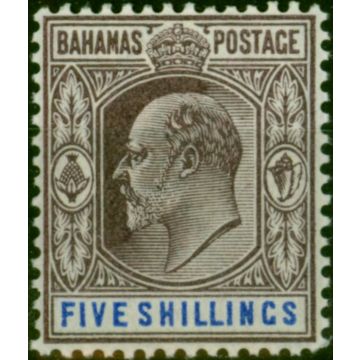 Bahamas 1902 5s Dull Purple & Blue SG69 V.F & Fresh LMM